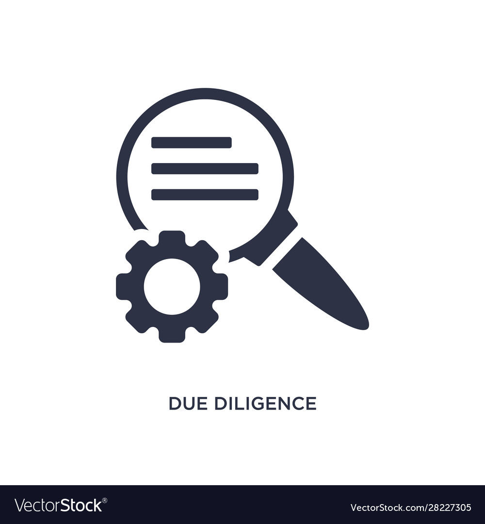 Due diligence icon on white background simple Vector Image