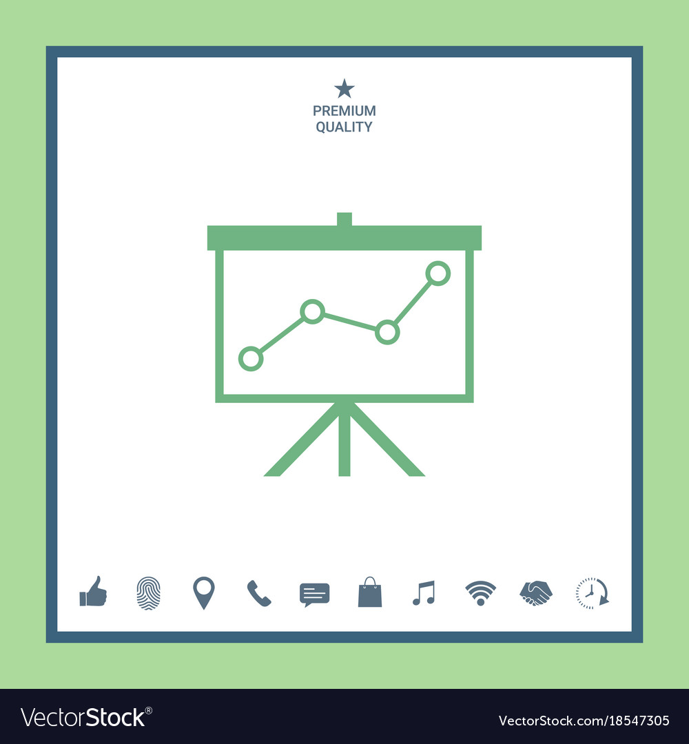Flip-chart projection screen with a graph