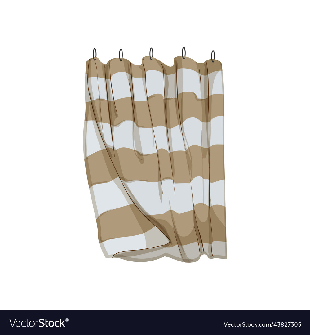 House Shower Bathroom Curtain Cartoon Royalty Free Vector