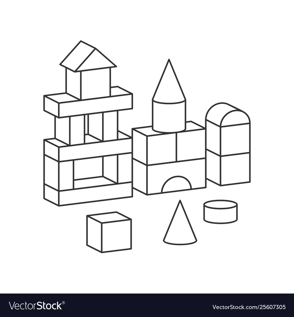 Line style toy building tower