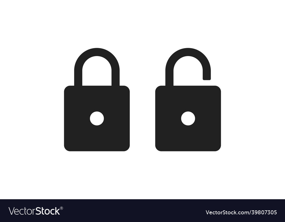 Lock simple black icon for web design private key vector image Lock simple black icon for web design private key