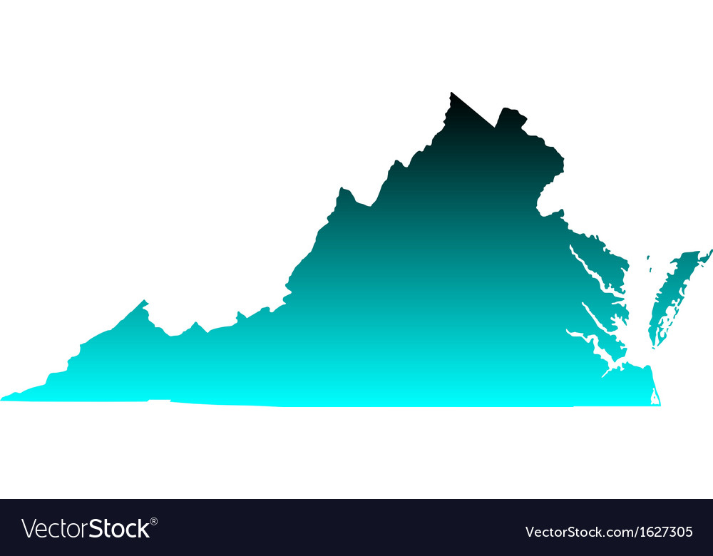 Map of virginia Royalty Free Vector Image - VectorStock