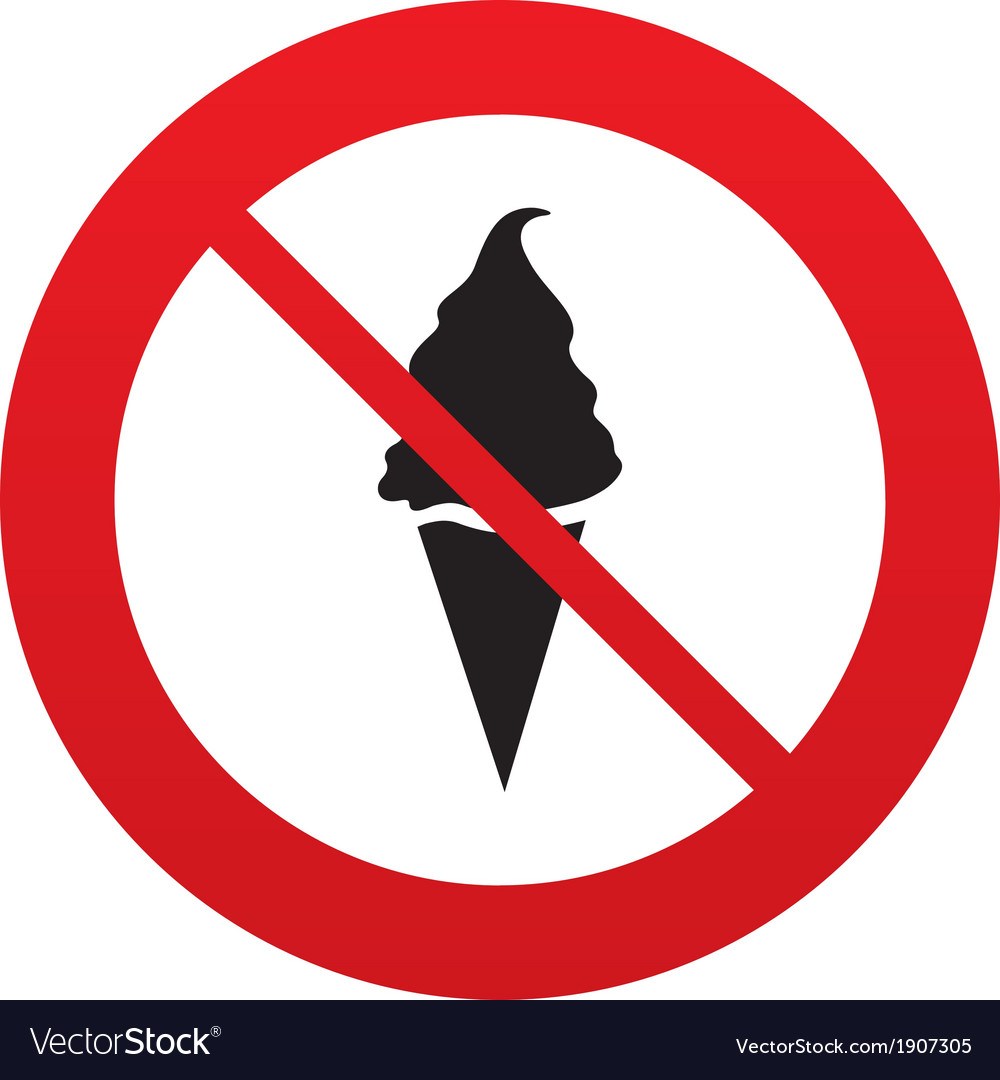 Download No ice cream sign icon sweet symbol Royalty Free Vector