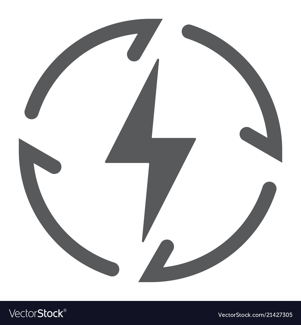 Renewable energy glyph icon ecology Royalty Free Vector