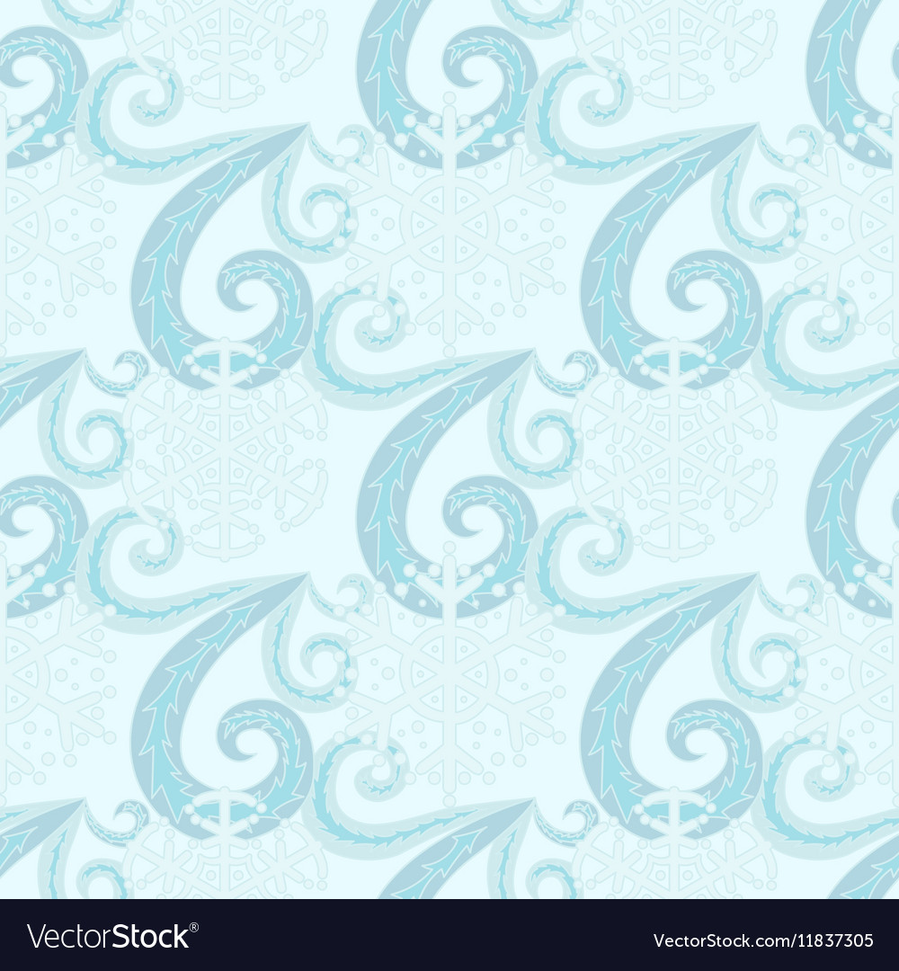 Seamless winter pattern with frozen curls