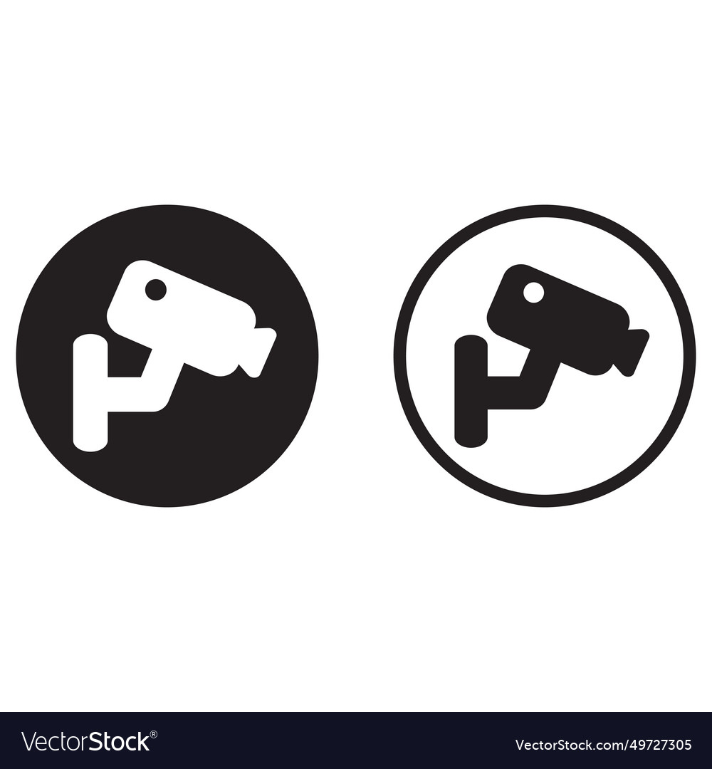 Security camera icon set in two styles isolated Vector Image Security camera icon set in two styles isolated