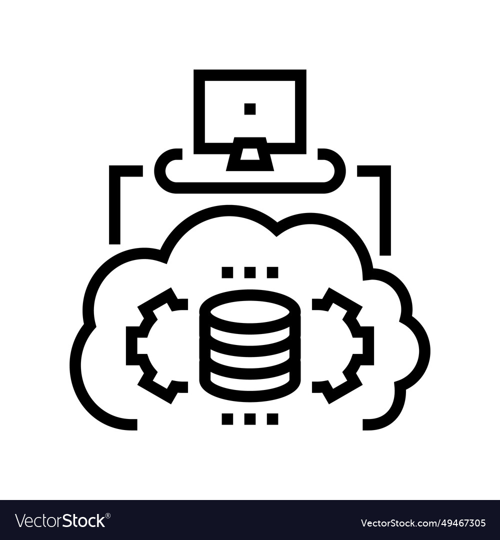 Serverless architecture software line icon