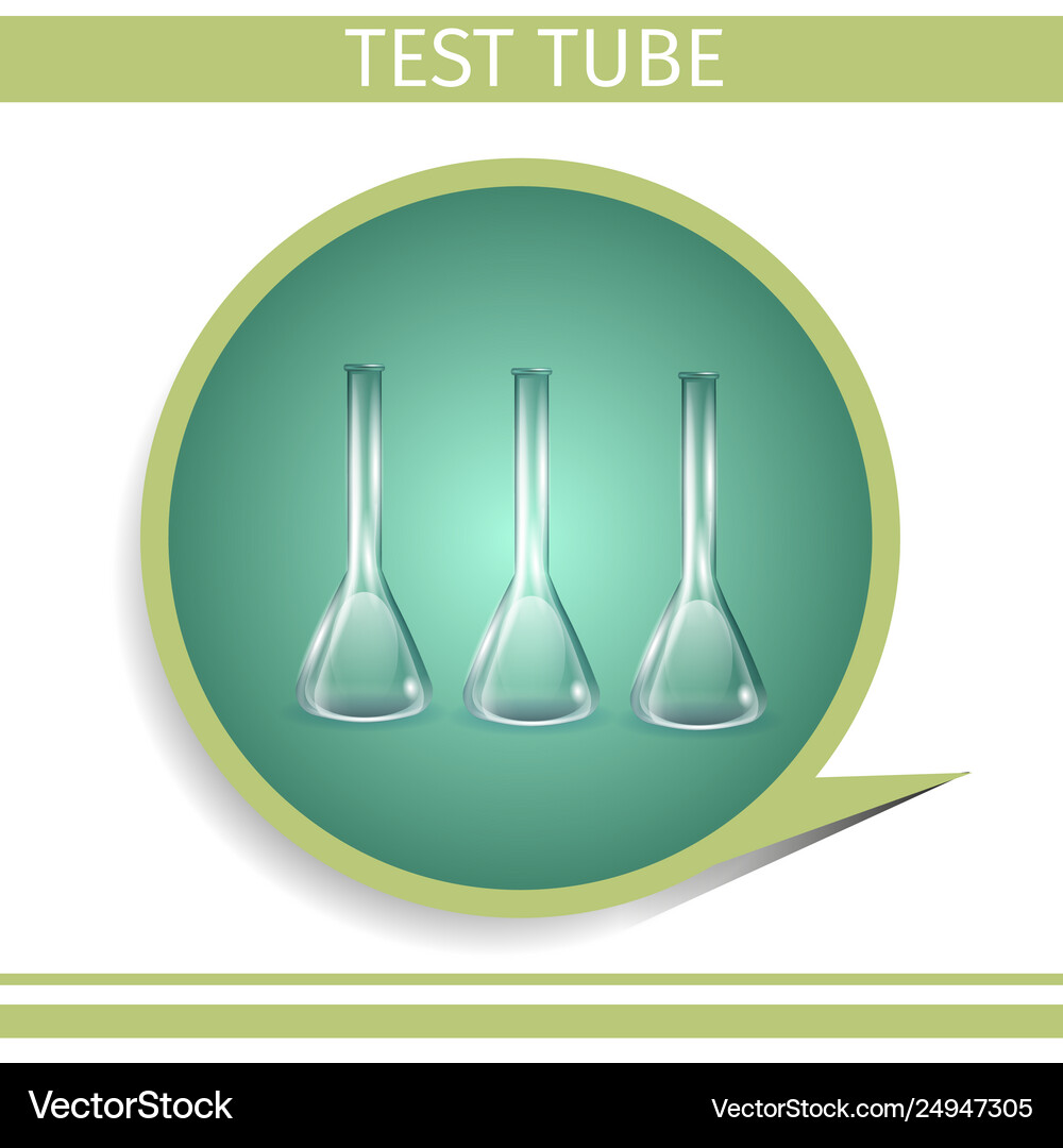 Set test tubes inside round gradient icon Vector Image