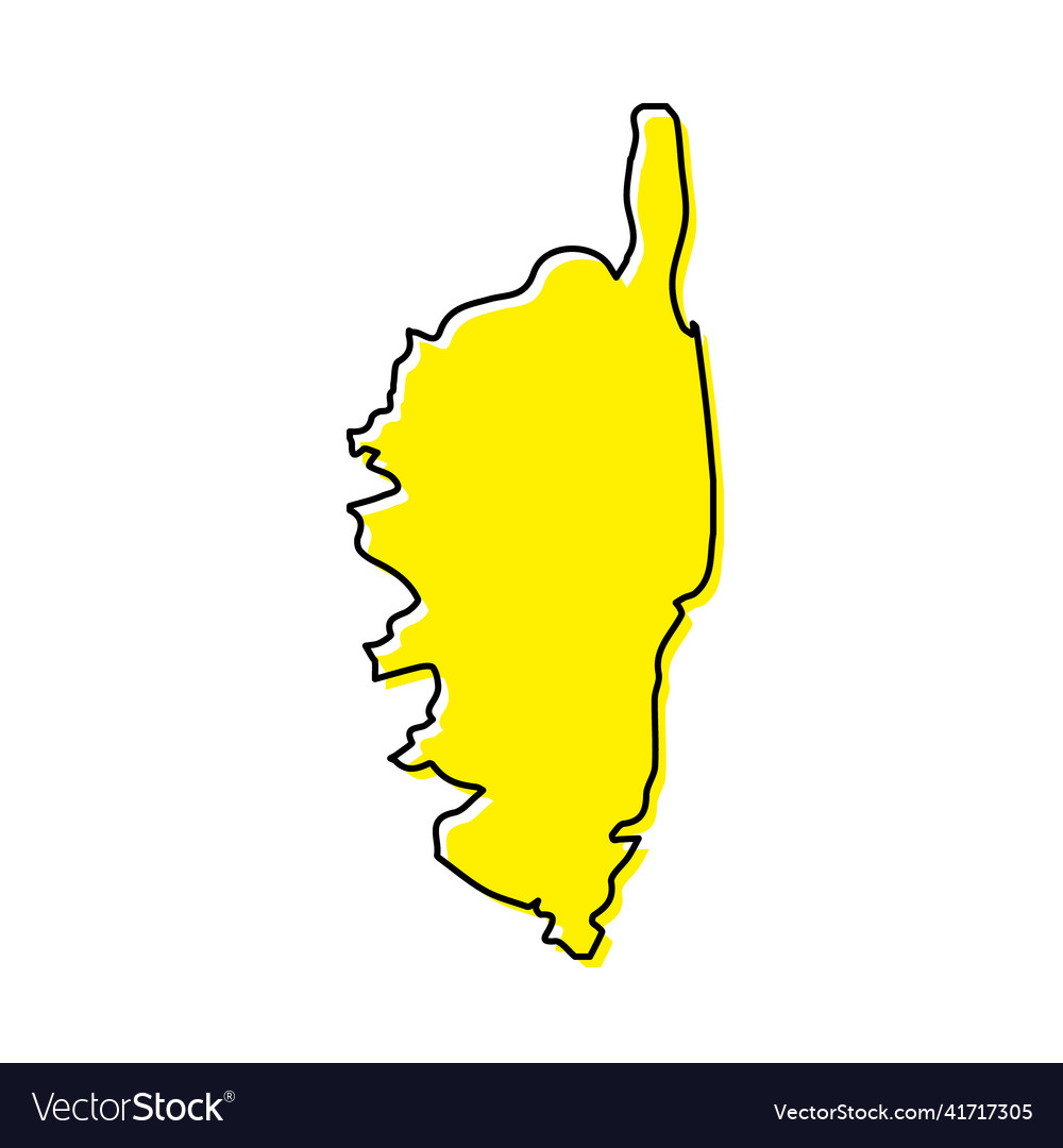 Simple outline map of corsica is a region