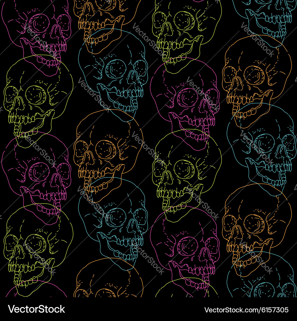 Skull pattern black Royalty Free Vector Image - VectorStock