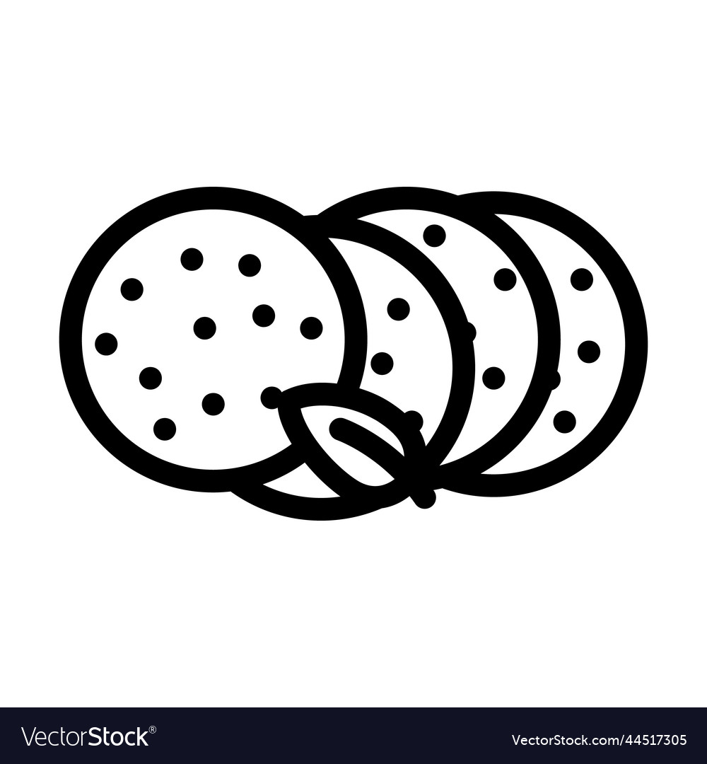 Slice sausage meat line icon Royalty Free Vector Image