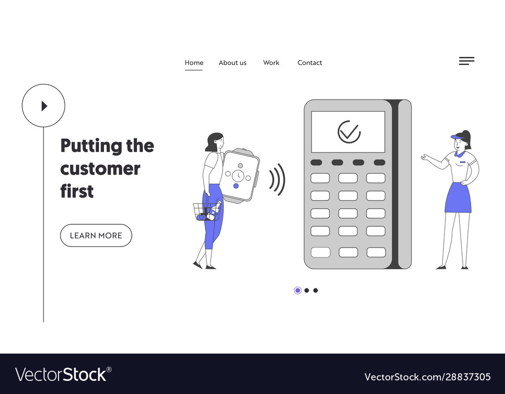 Technologies in shopping website landing page vector image Technologies in shopping website landing page