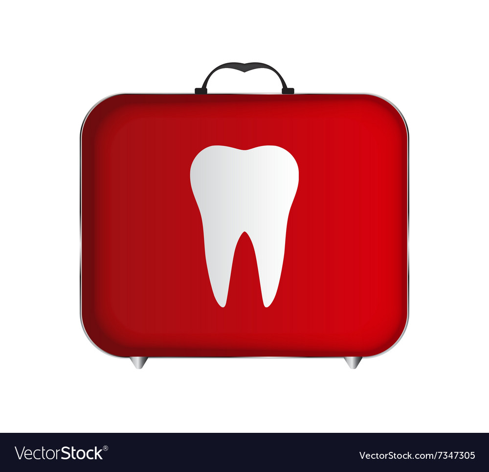 Tooth and red medical bag with a cross