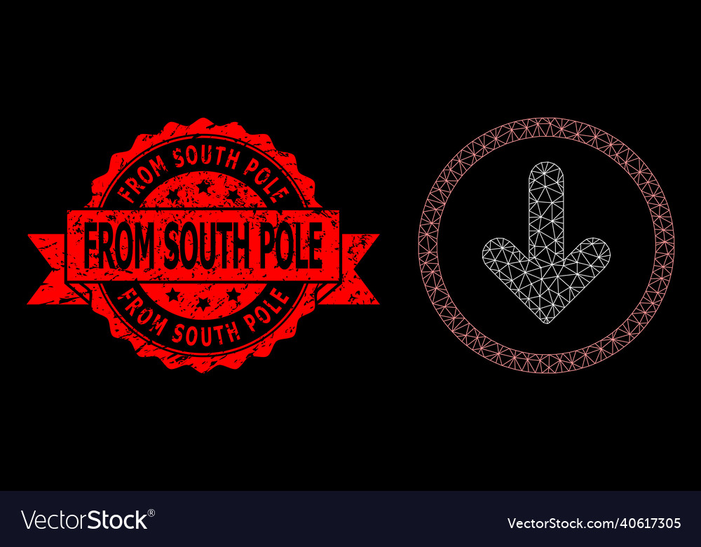 Triangulated network mesh down pointer image vector image Triangulated network mesh down pointer image