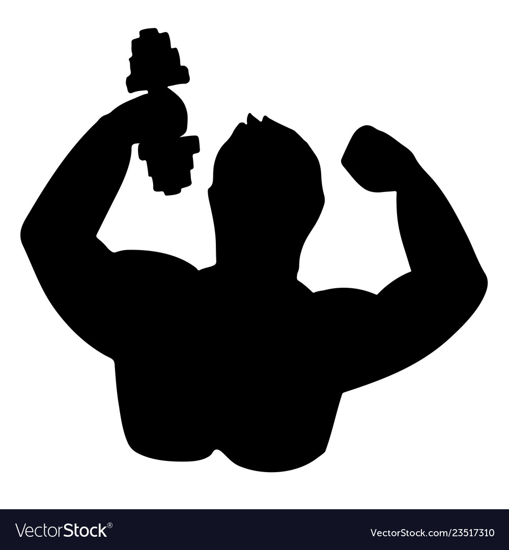 Abstract symbol of body builder Royalty Free Vector Image