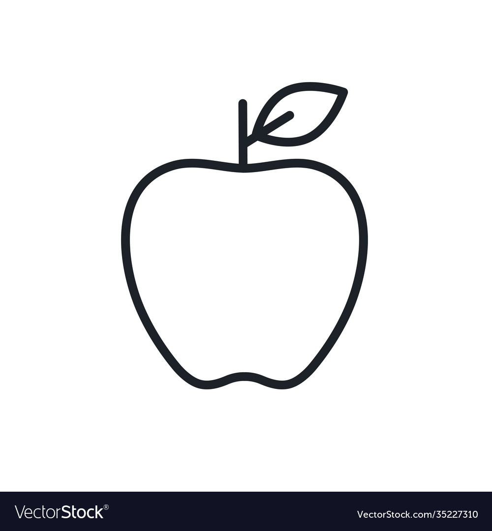 Apple icon linear contour shape vector image Apple icon linear contour shape