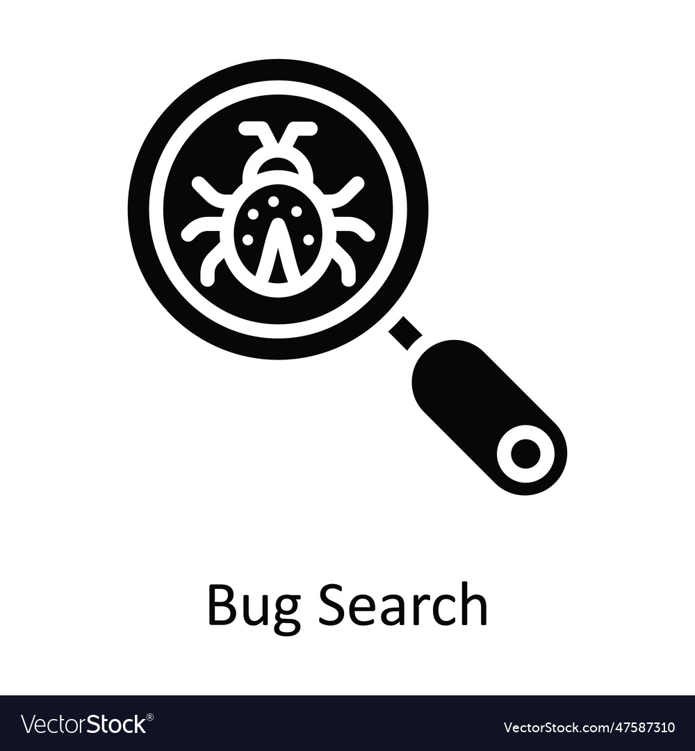 Bug search solid icon design