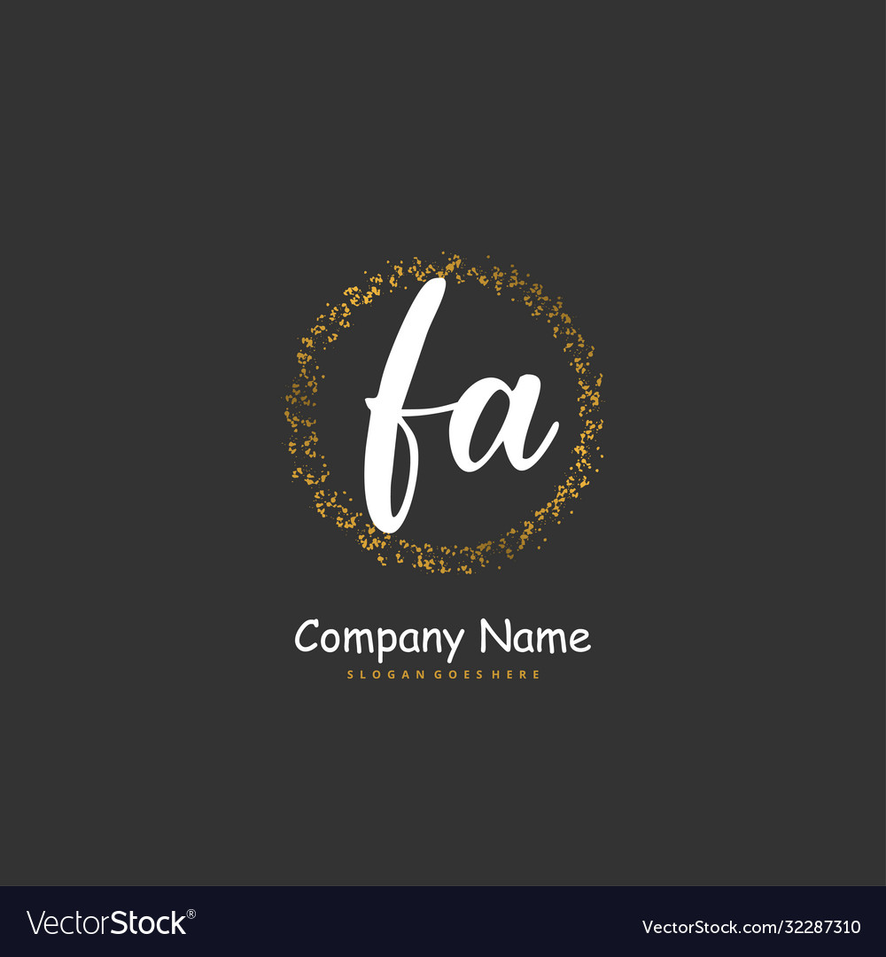 F a fa initial handwriting and signature logo