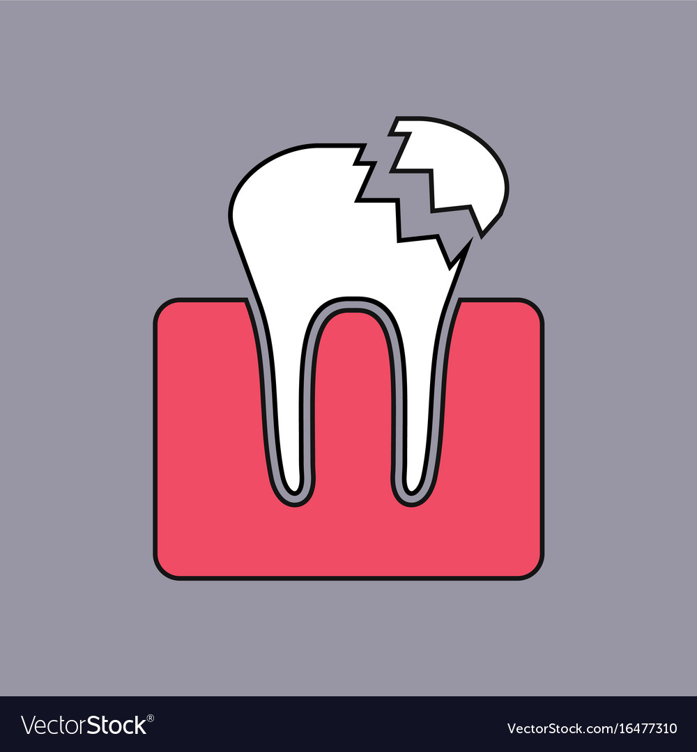 Flat icon design collection broken tooth