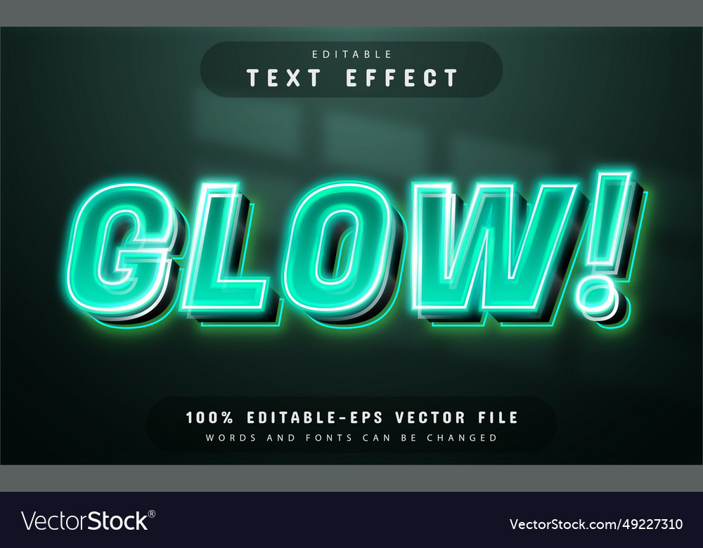 Glow neon style text effect