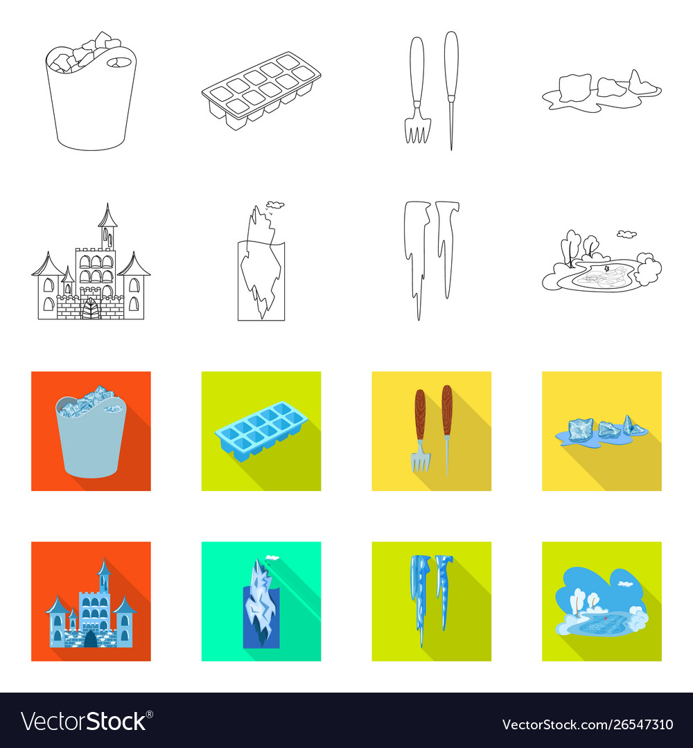 Isolated object texture and frozen symbol vector image Isolated object texture and frozen symbol