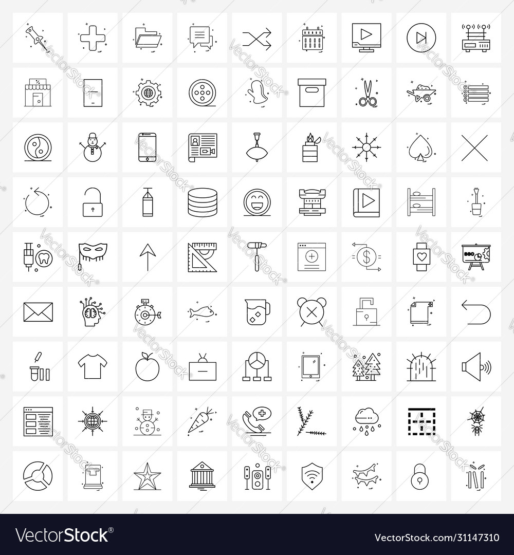 Isolated symbols set 81 simple line icons