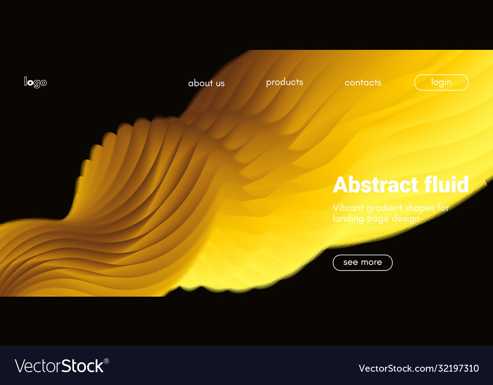 Landing page template with abstract fluid shapes vector image Landing page template with abstract fluid shapes