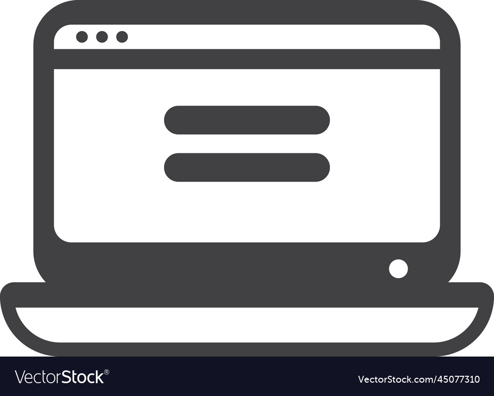 Laptop with login screen in minimal style vector image Laptop with login screen in minimal style