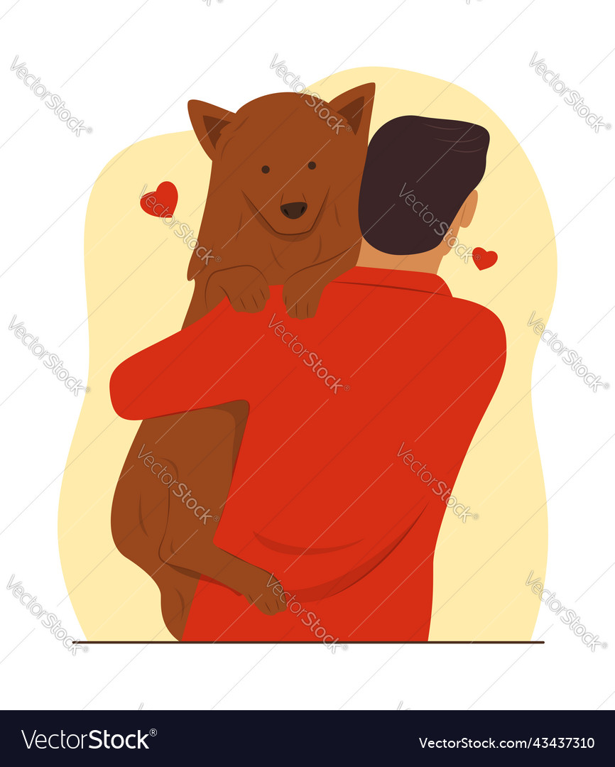 Man hugging a dog