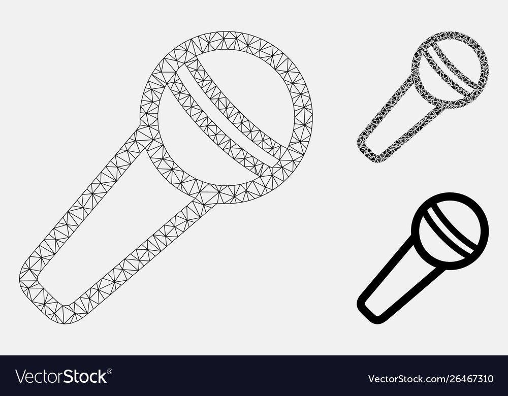 Microphone mesh 2d model and triangle vector image Microphone mesh 2d model and triangle