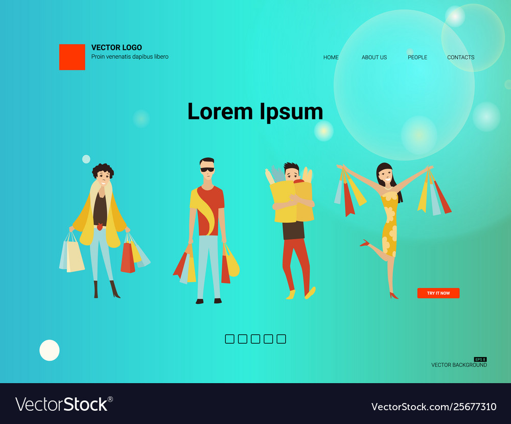Responsive landing page web template or apps vector image Responsive landing page web template or apps