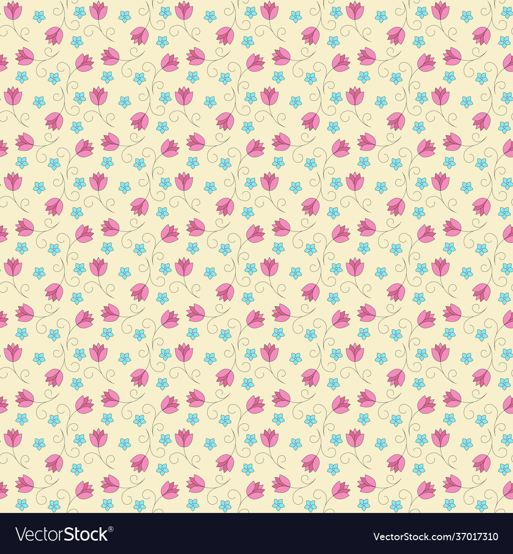 Seamless pattern spring flowers