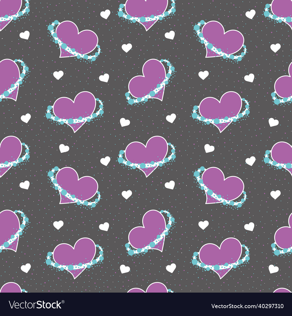 Seamless pattern with pink hearts in the form