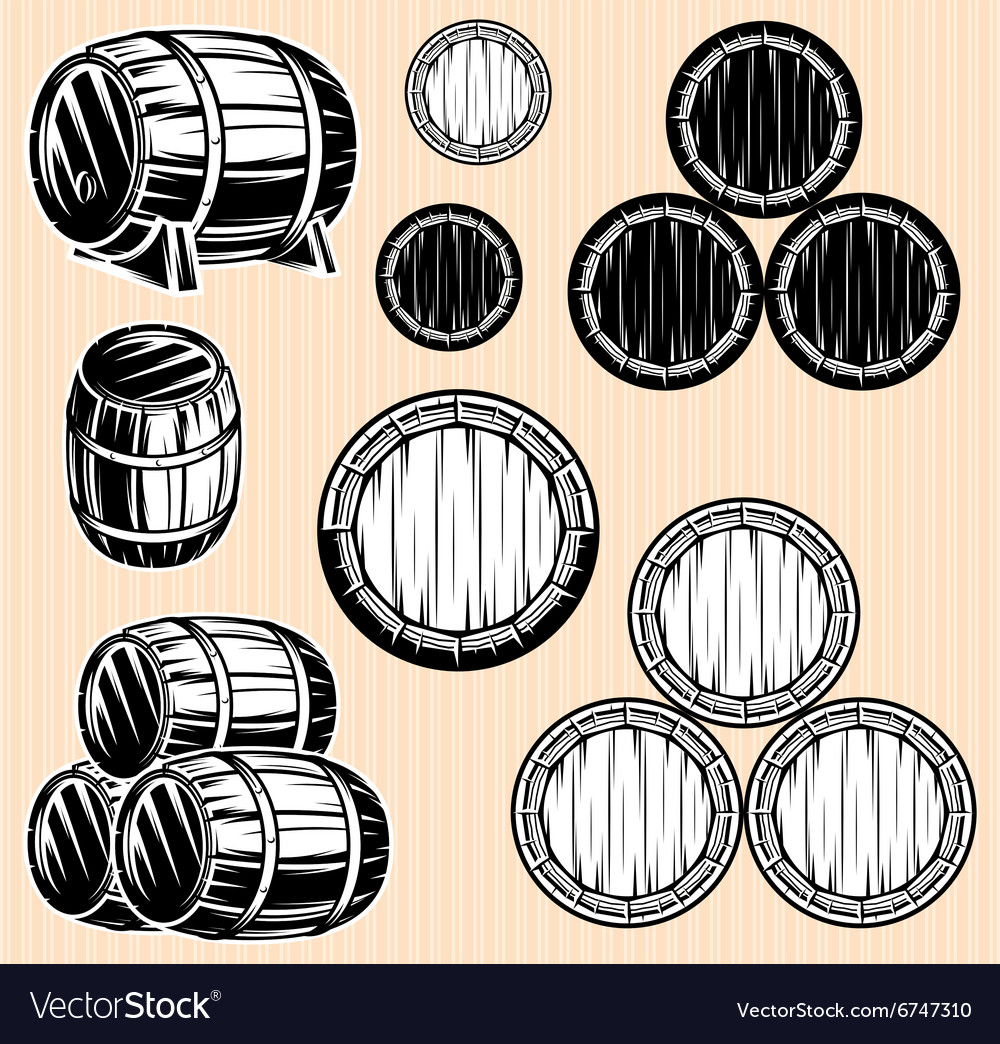 Set monochromatic patterns with barrels for Vector Image