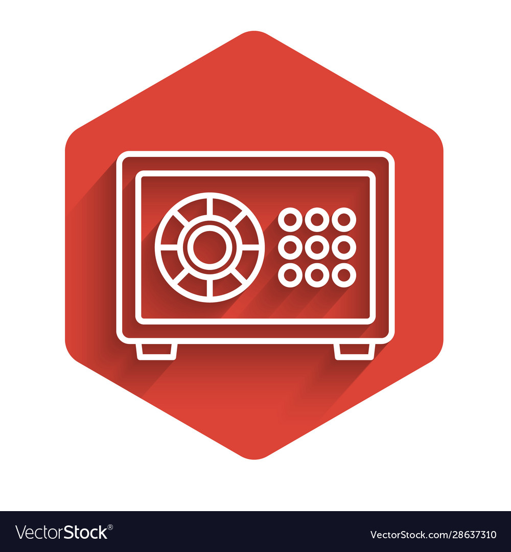 White line safe icon isolated with long shadow
