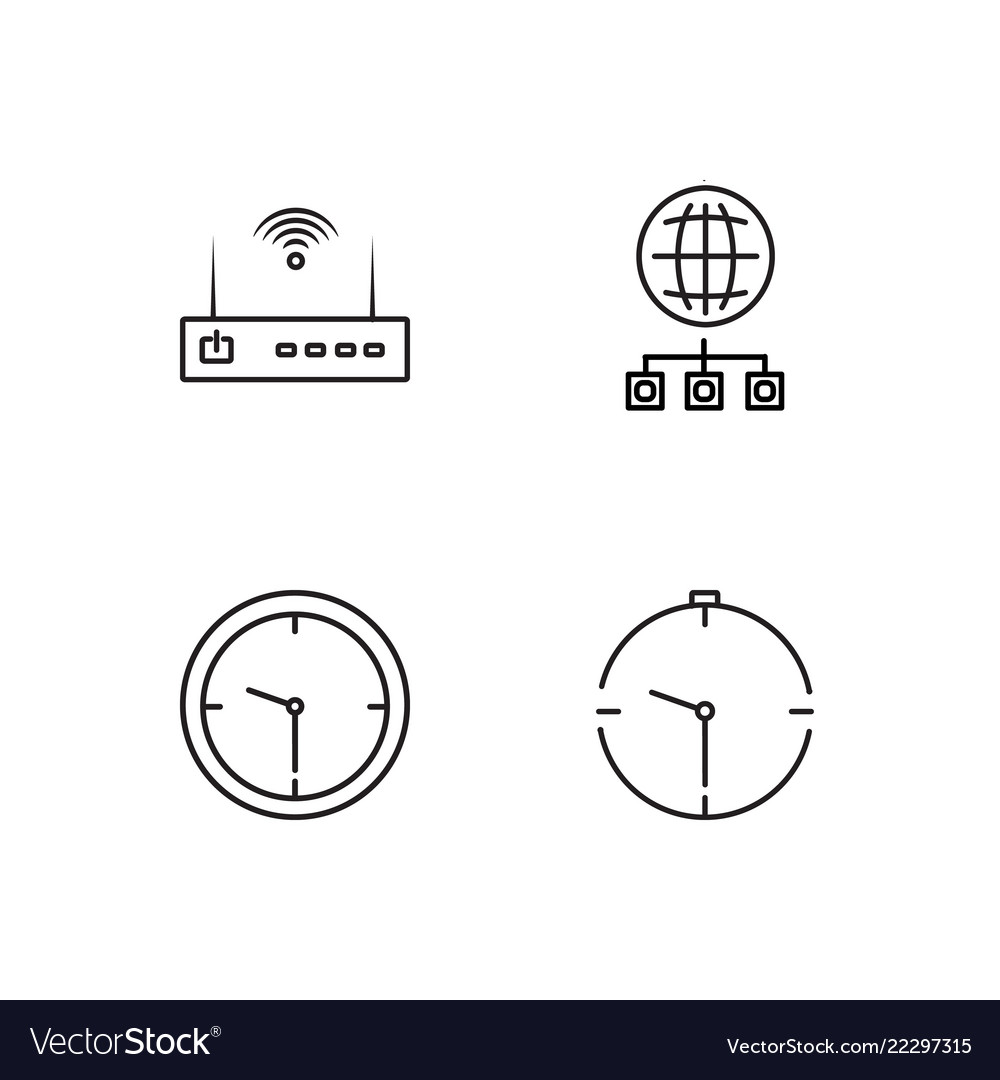 Business simple outlined icons set