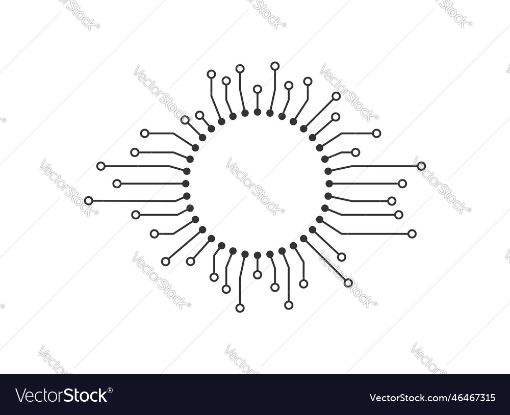 Cpu for computer and smartphone icon in flat