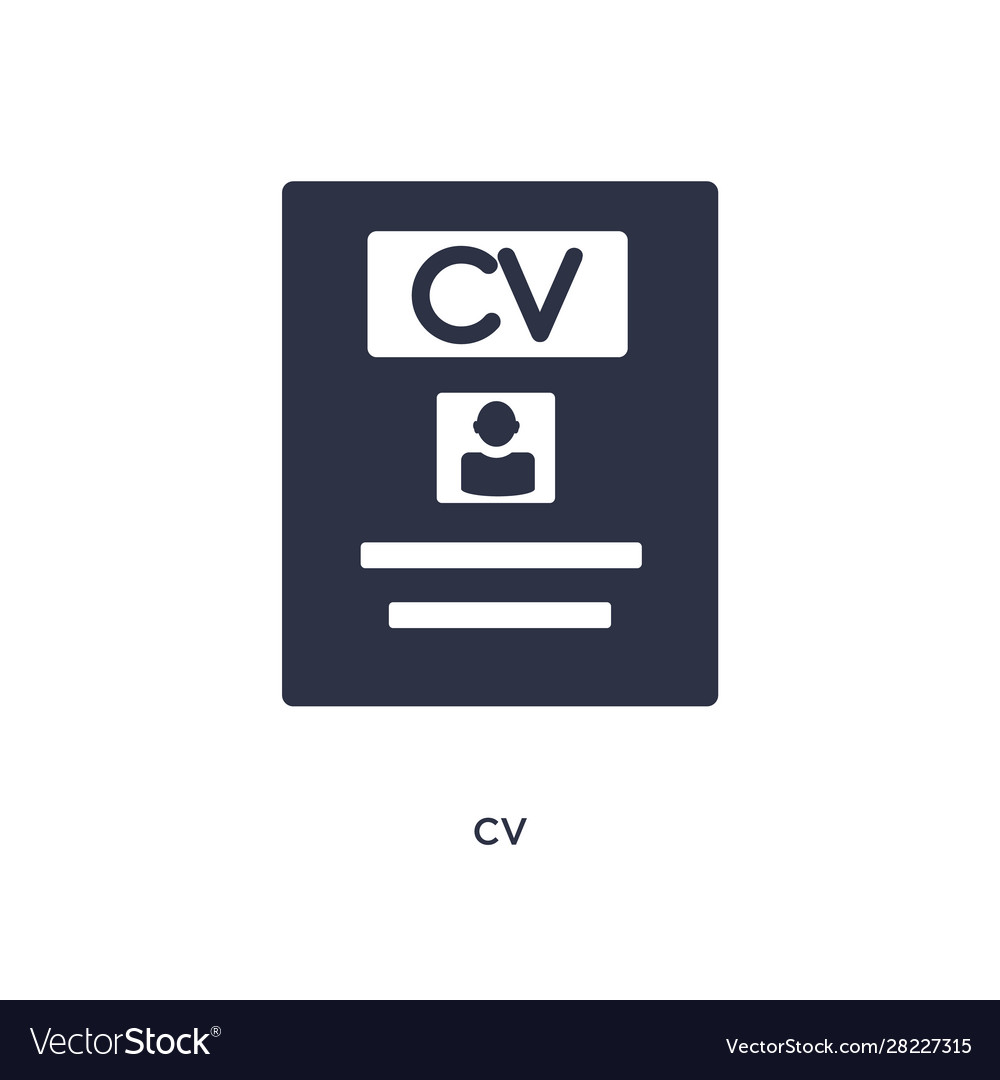 Cv icon on white background simple element from