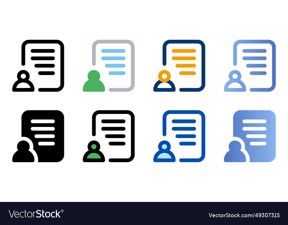 Form icons in different style vector image Form icons in different style