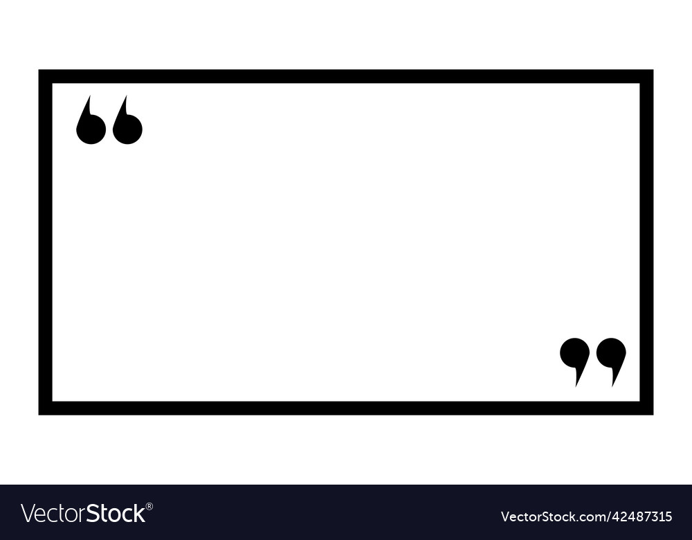 Frame icon with double quotation marks vector image Frame icon with double quotation marks
