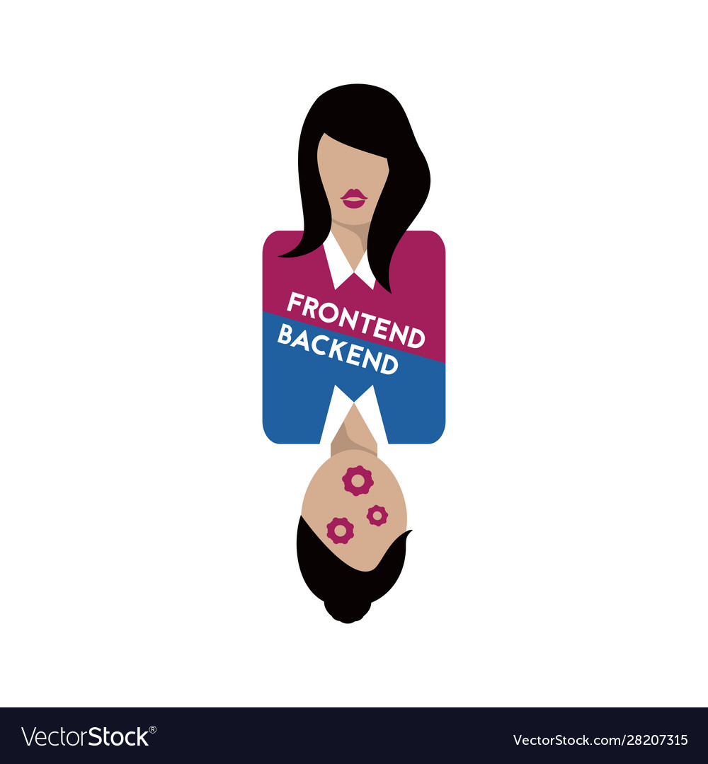 Frontend and backend vector image Frontend and backend