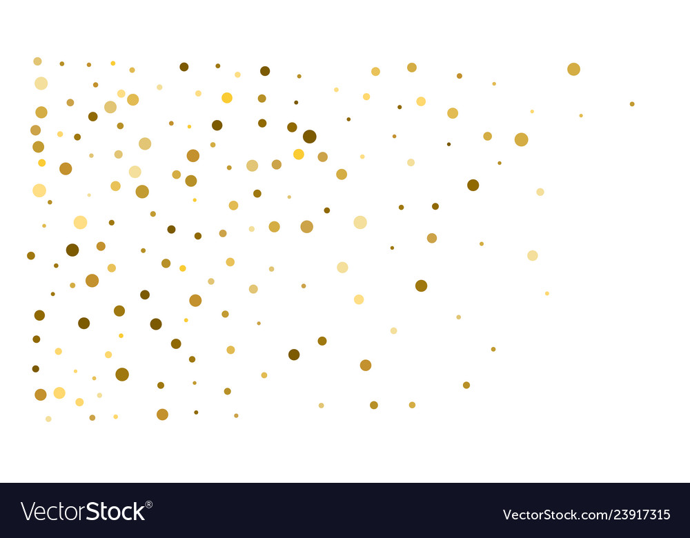 Golden confetti on white background luxury