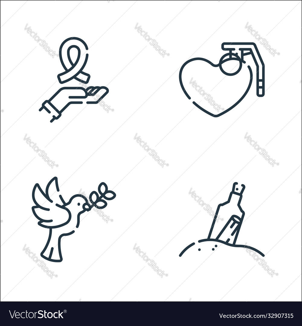 Hope line icons linear set quality