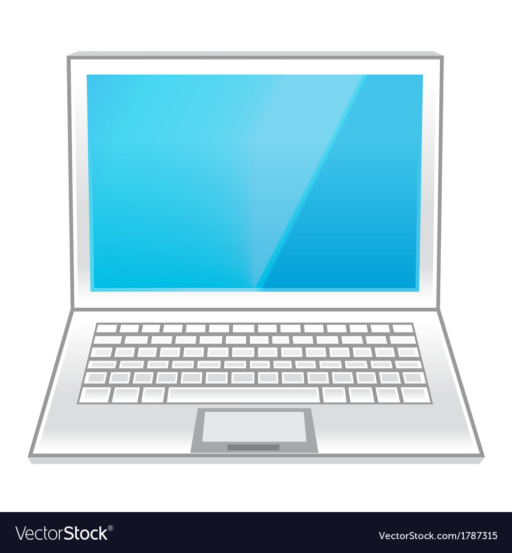 Isolated white laptop Royalty Free Vector Image