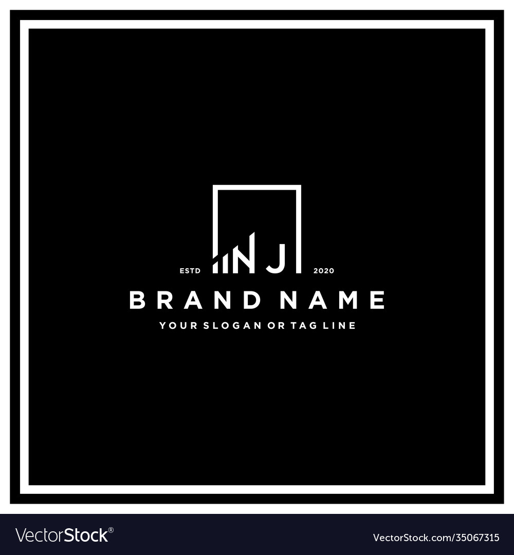 Letter nj quadratisches Logo Finanzdesign vector image Letter nj quadratisches Logo Finanzdesign