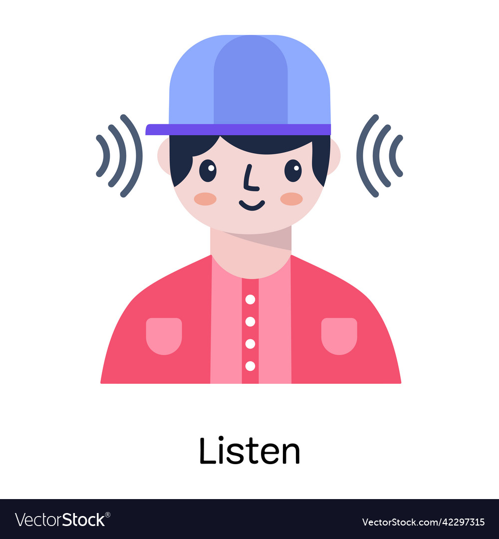 Listen Royalty Free Vector Image - VectorStock