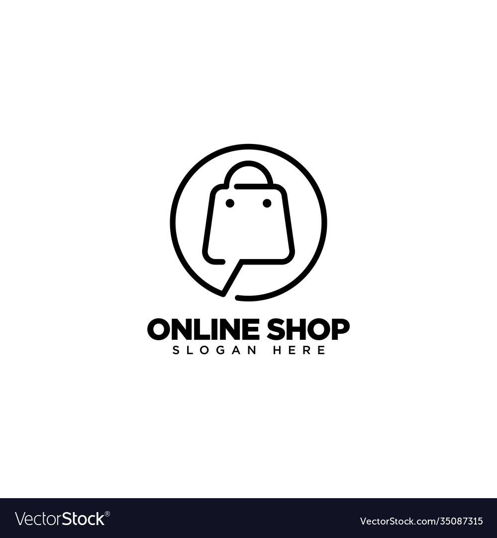 Online shop logo design sale discount store Vector Image