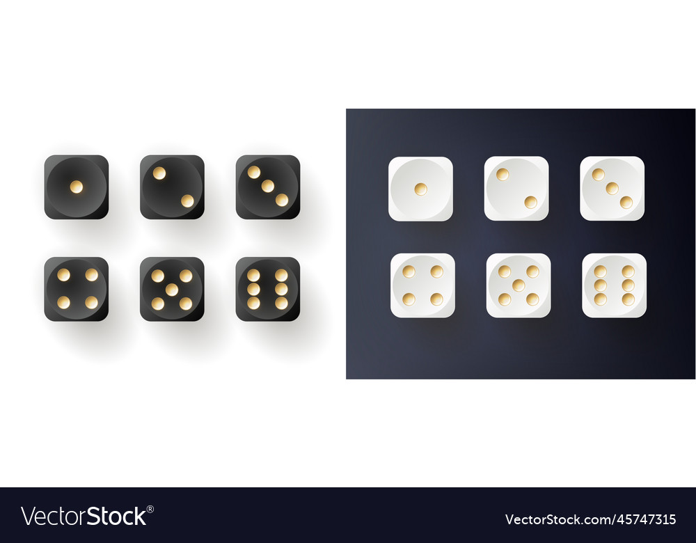 Set of dices in different colors