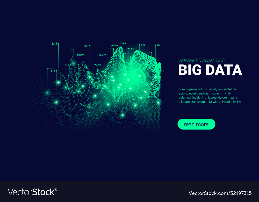 Technology background with big data stream vector image Technology background with big data stream