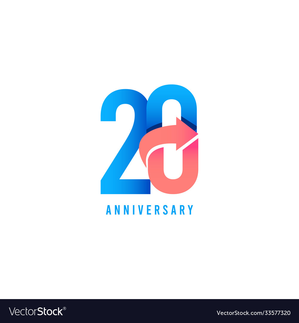 20 year anniversary logo template design Vector Image